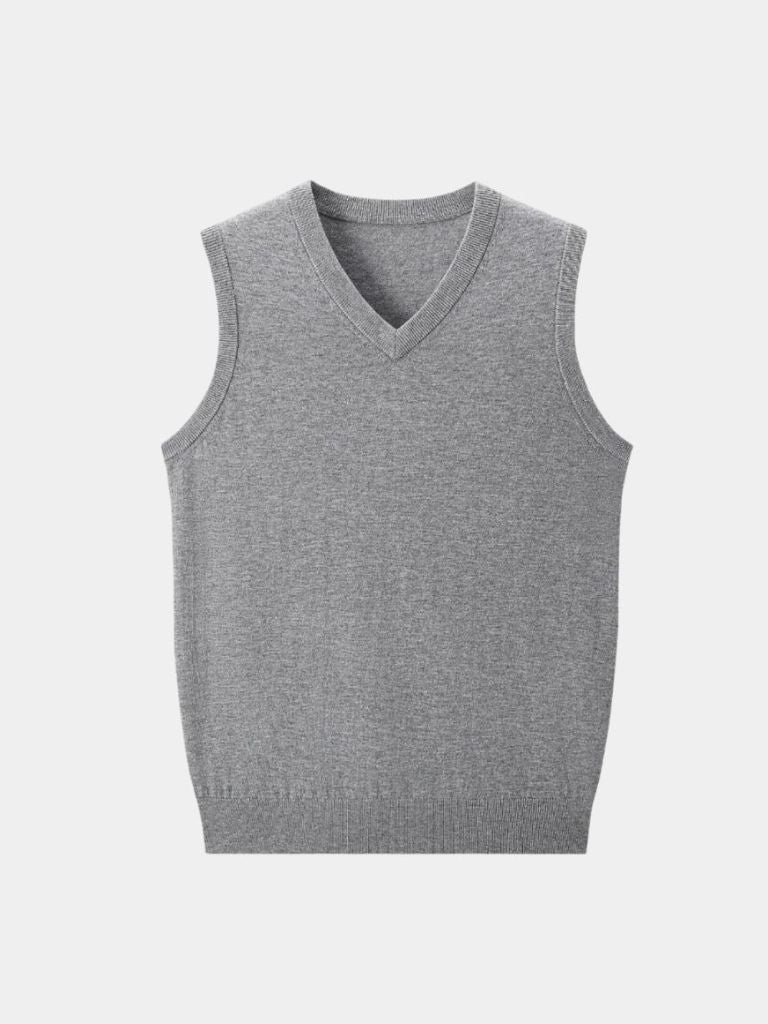 100% Cashmere V Neck Knit Vest - Verocci Essentials
