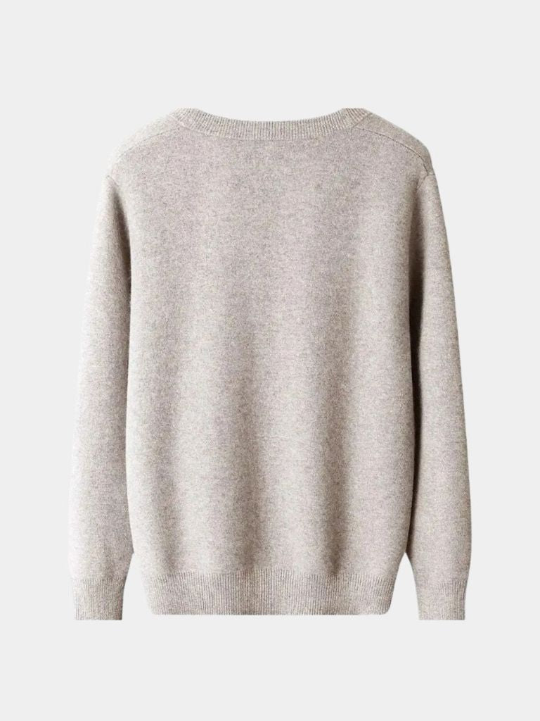 100% Merino Wool V Neck Knitwear Cardigan Sweater - Verocci Essentials