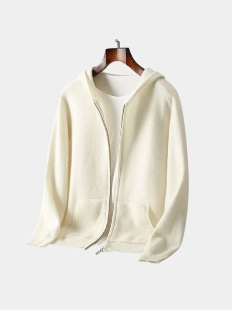 100% Merino Wool Zip Solid Color Sweater - Verocci Essentials