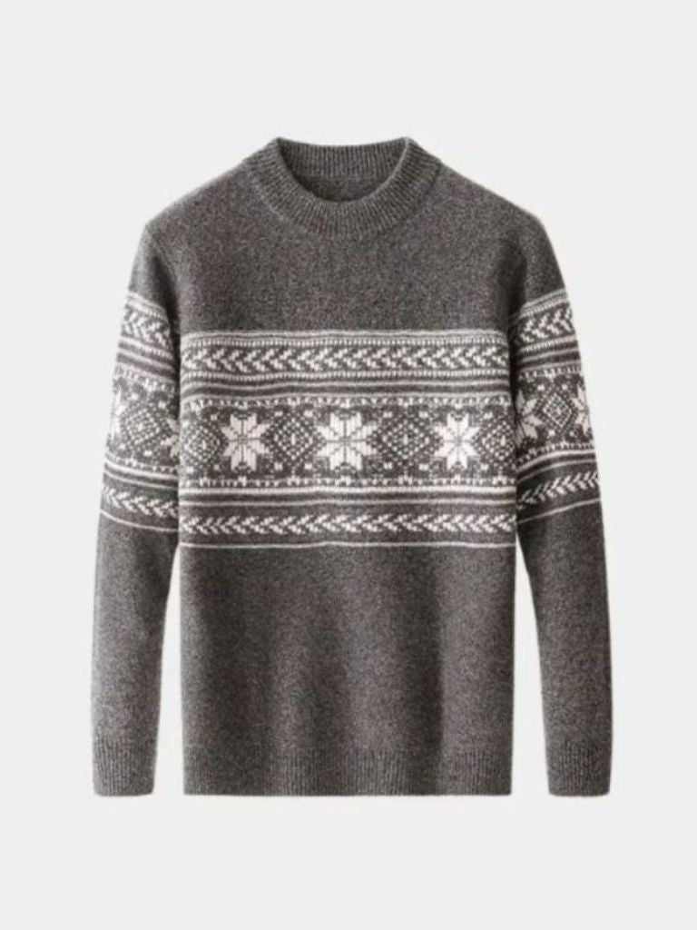 100% Wool Fair Isle Pullover Sweater Jumper - Verocci Essentials