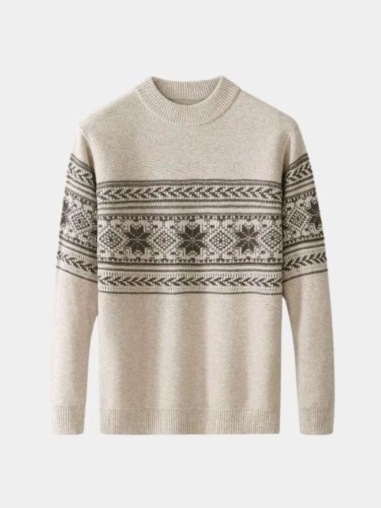 100% Wool Fair Isle Pullover Sweater Jumper - Verocci Essentials