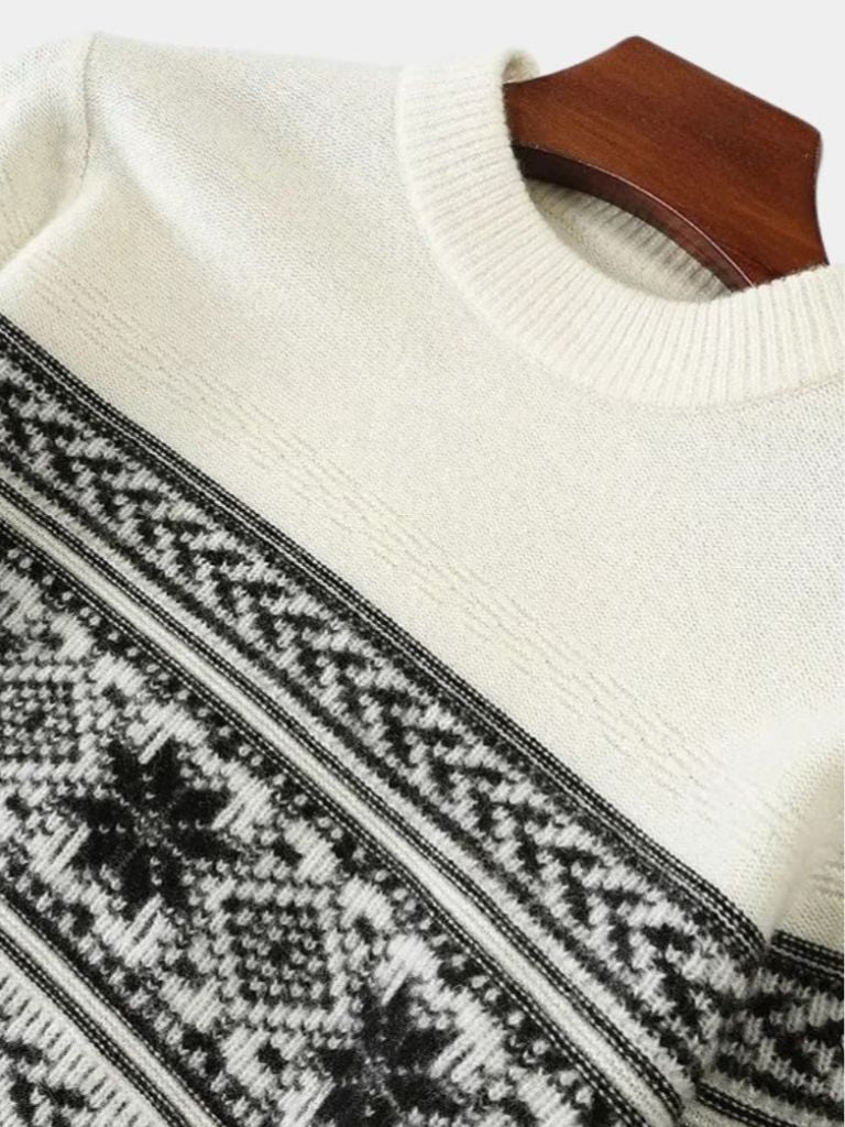 100% Wool Fair Isle Pullover Sweater Jumper - Verocci Essentials