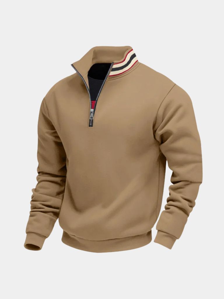 Regent Striped High Collar Pullover - Verocci Essentials