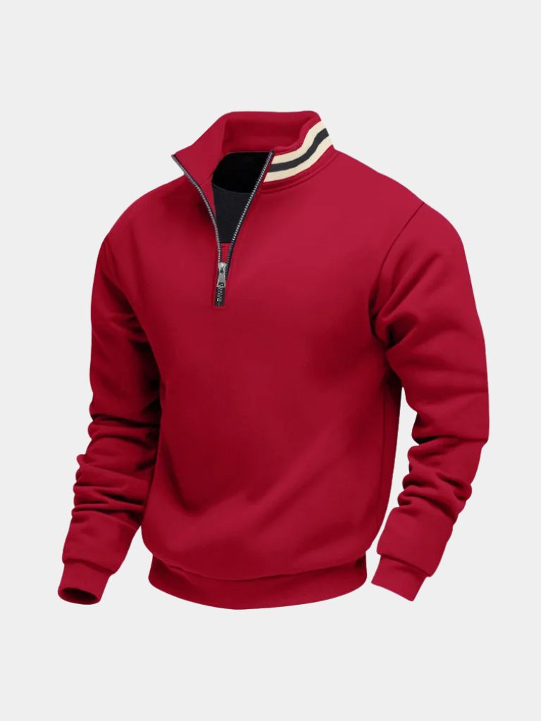 Regent Striped High Collar Pullover - Verocci Essentials