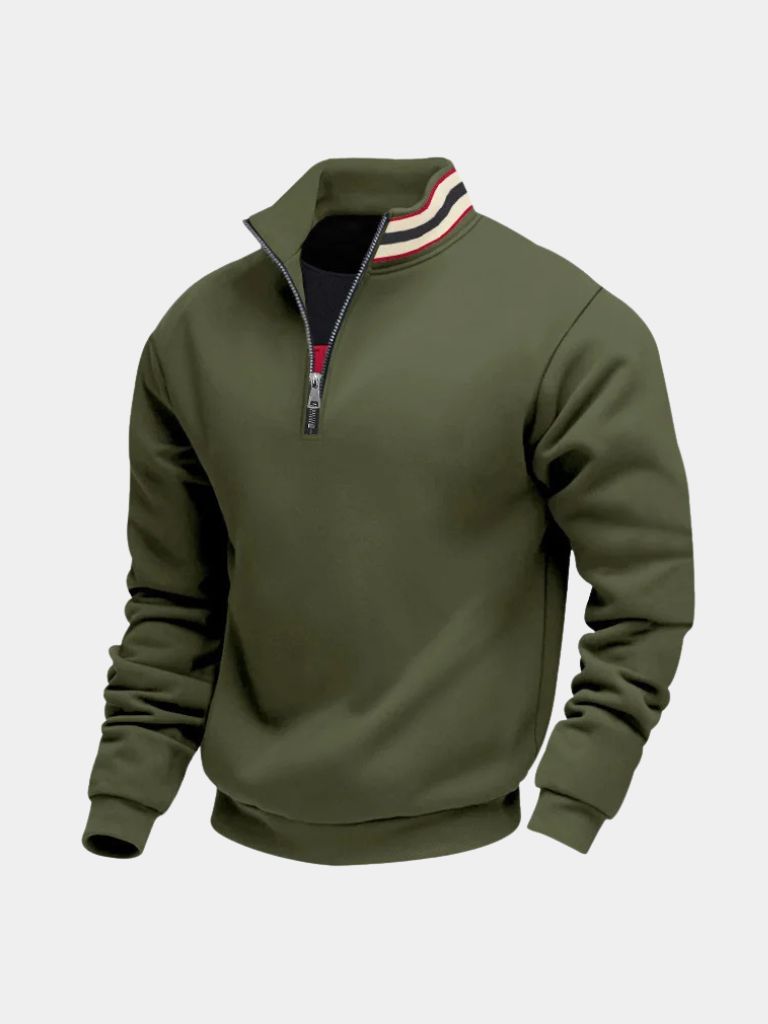 Regent Striped High Collar Pullover - Verocci Essentials