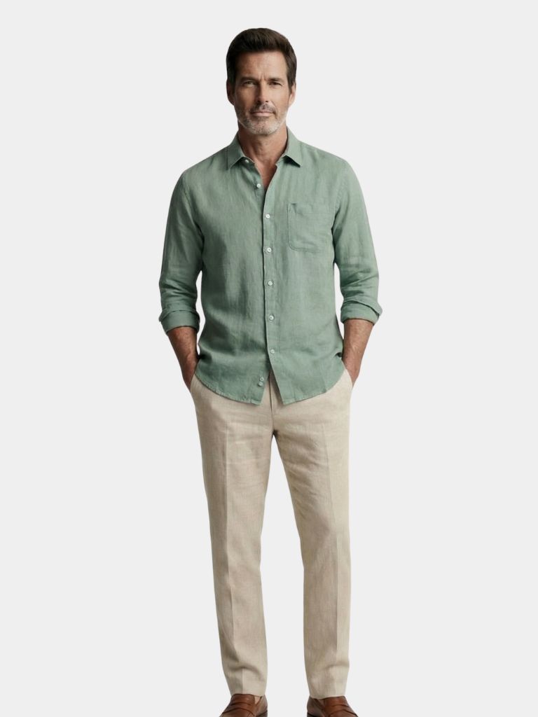 Long Sleeve Essential Linen Shirt - Verocci Essentials