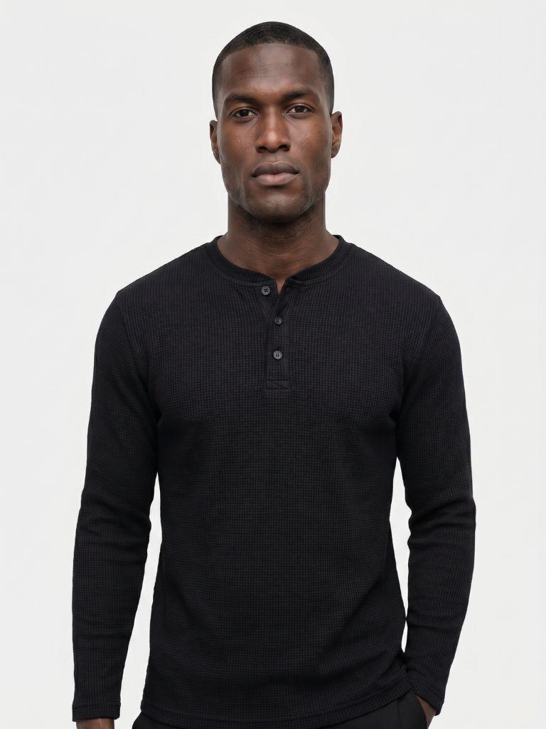 Latitude Ribbed Henley - Verocci Essentials