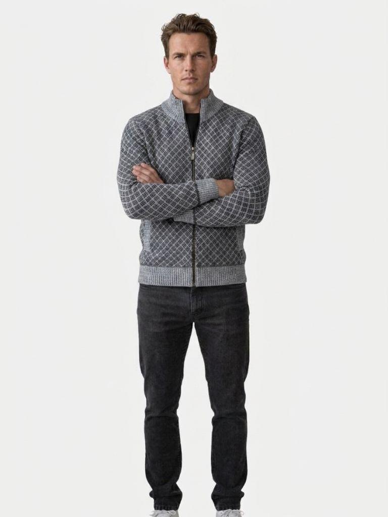 Vintage Jacquard Cardigan - Verocci Essentials