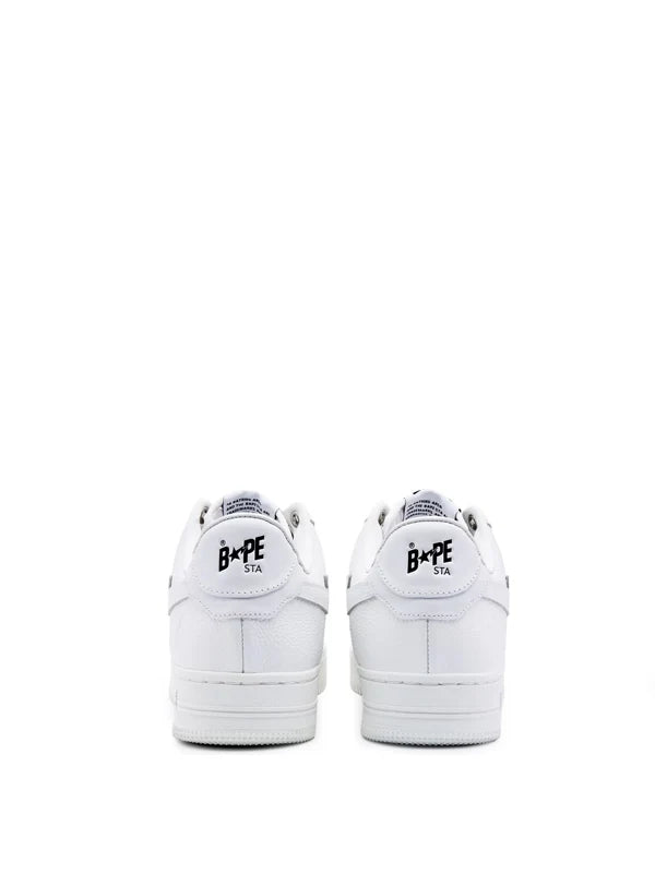 BAPE STA™ Low – Triple White Pebble Leather