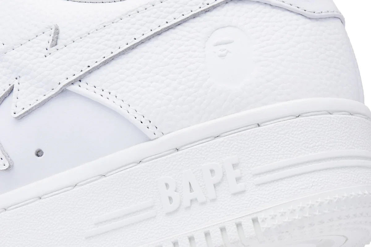 BAPE STA™ Low – Triple White Pebble Leather