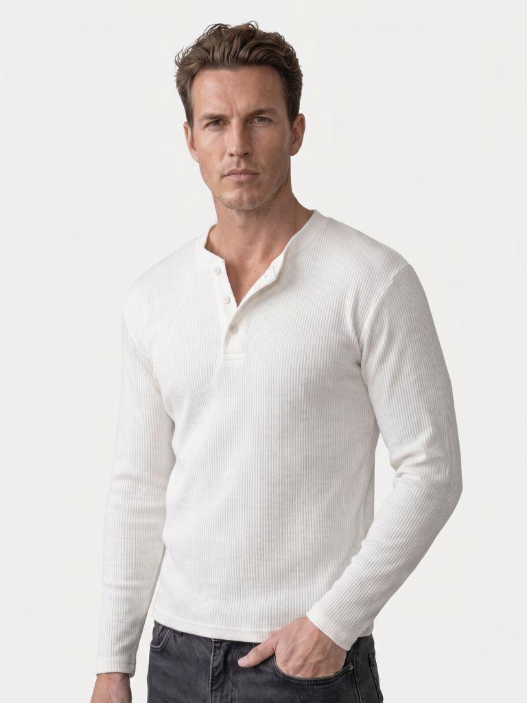 Latitude Ribbed Henley - Verocci Essentials