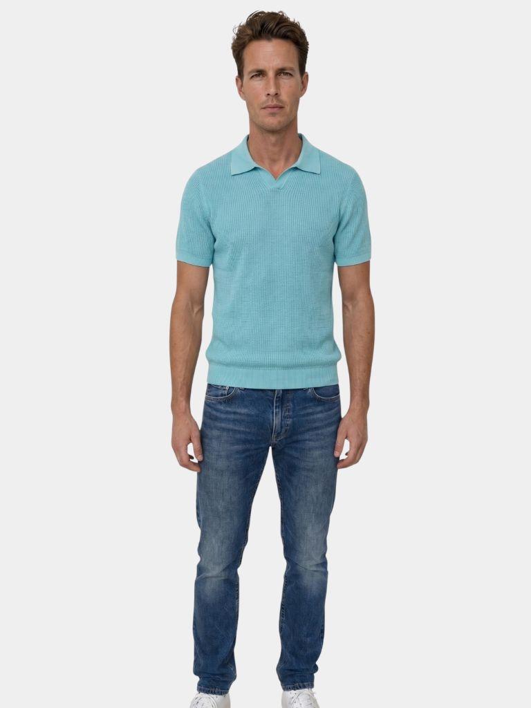 Casual Buttonless Knit Polo Shirt - Verocci Essentials