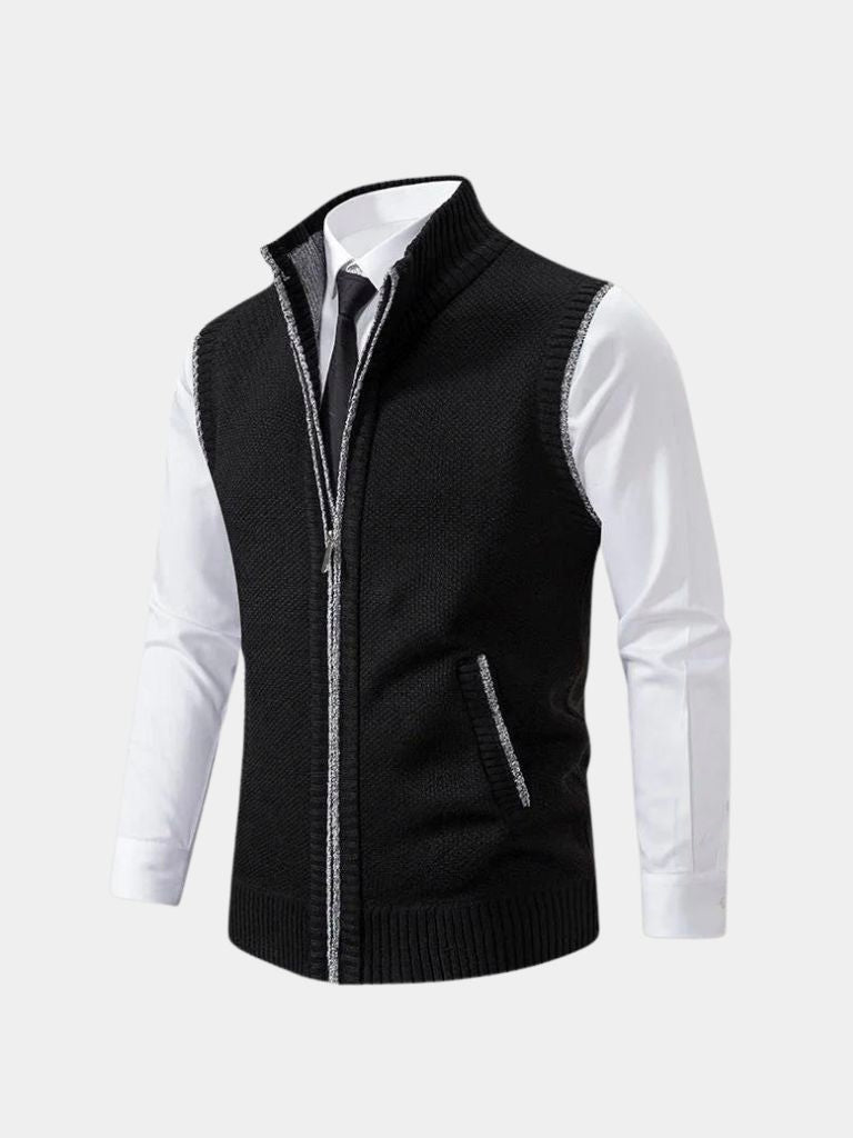 Elegant Full-Zip Sweater Vest - Verocci Essentials