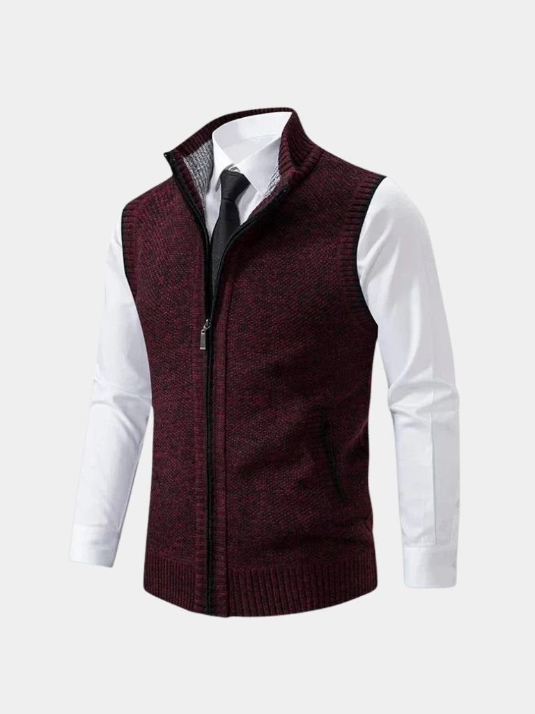 Elegant Full-Zip Sweater Vest - Verocci Essentials