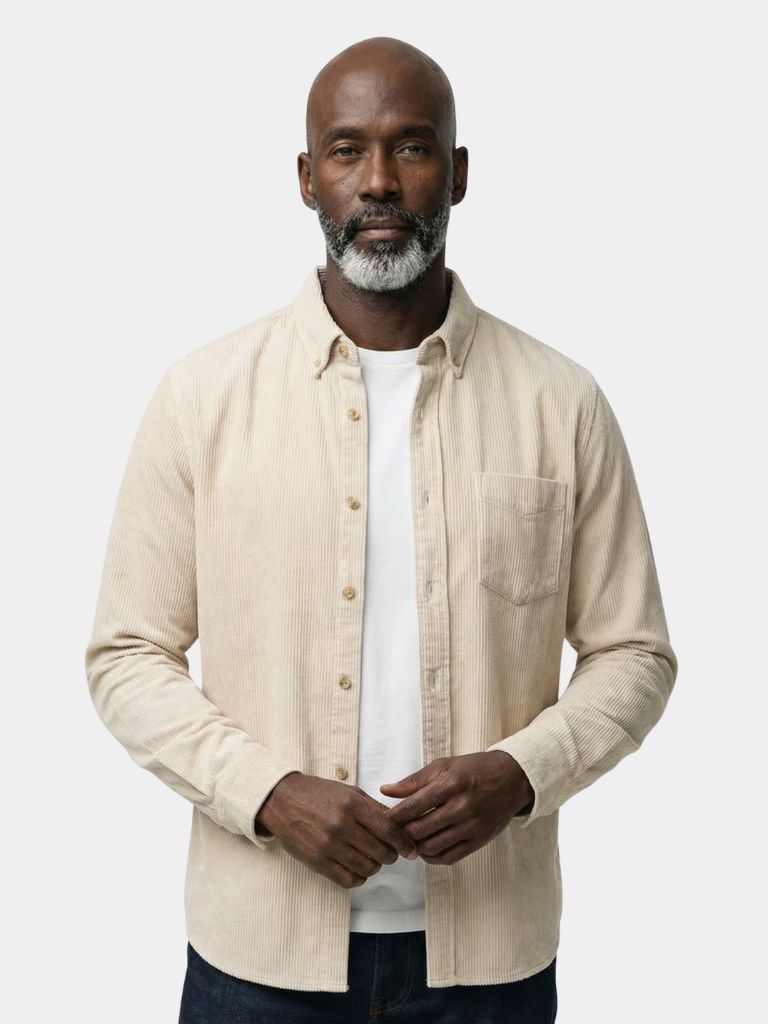 Casual Solid Corduroy Shirt - Verocci Essentials