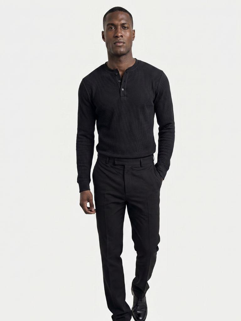 Latitude Ribbed Henley - Verocci Essentials