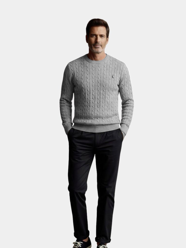 Cotton  Crew Neck Pullover Sweater - Verocci Essentials