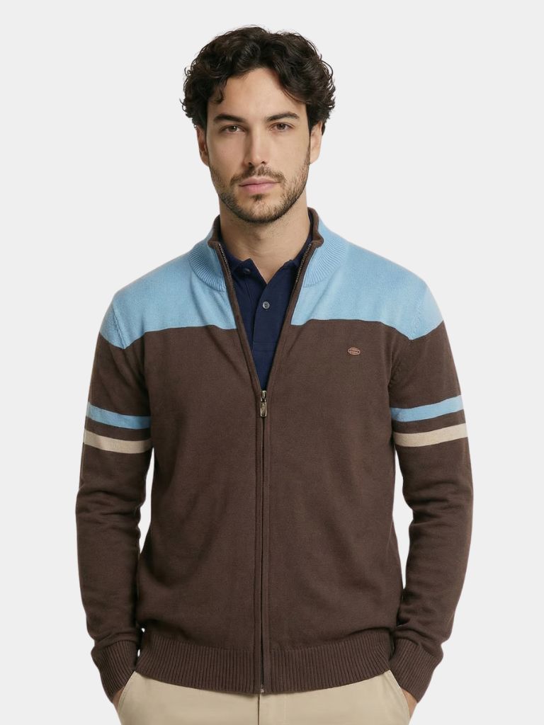 Cardigan Sweater Zipper Standing Collar Knitwear - Verocci Essentials