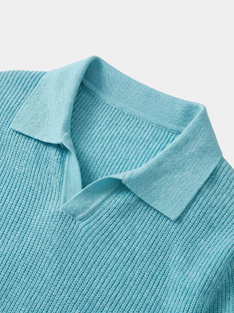 Casual Buttonless Knit Polo Shirt - Verocci Essentials