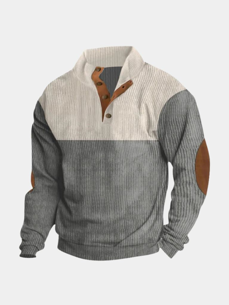 High Collar Corduroy Retro Pullover - Verocci Essentials
