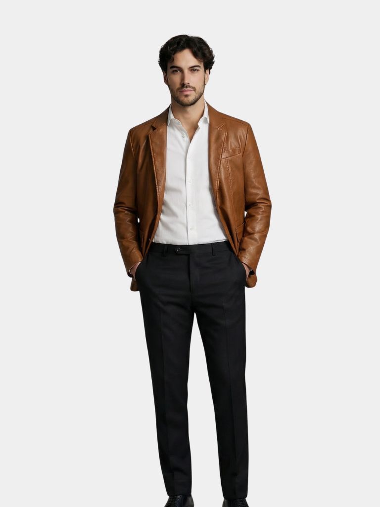 Bold Caramel Leather Jacket - Verocci Essentials