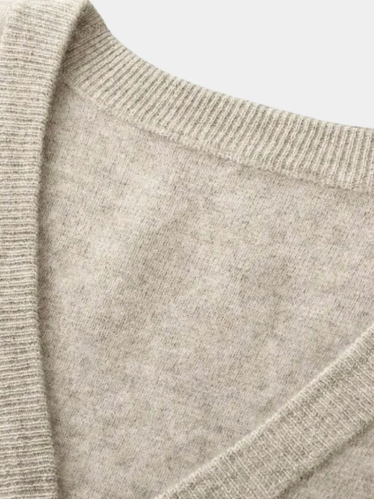 100% Merino Wool V Neck Knitwear Cardigan Sweater - Verocci Essentials