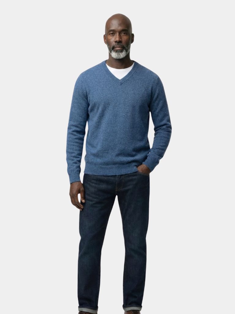 Cashmere V Neck Knitwear Sweater - Verocci Essentials