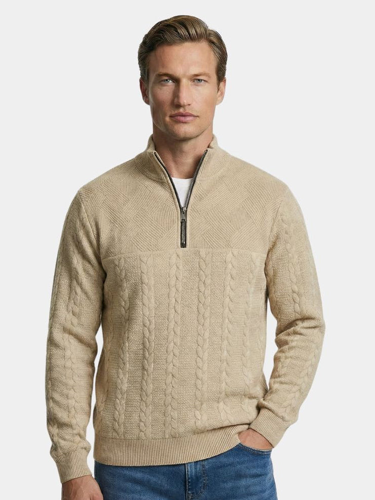 Essential Henley High Collar Quarter Zip Pullover - Verocci Essentials