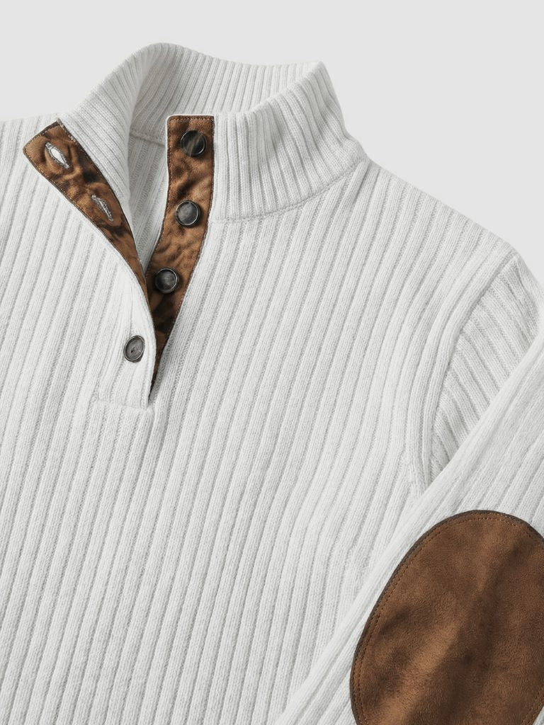 Refined High Collar Henley Sweater - Verocci Essentials