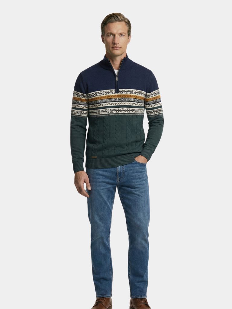 Half Zip Knit Pullover Sweater - Verocci Essentials