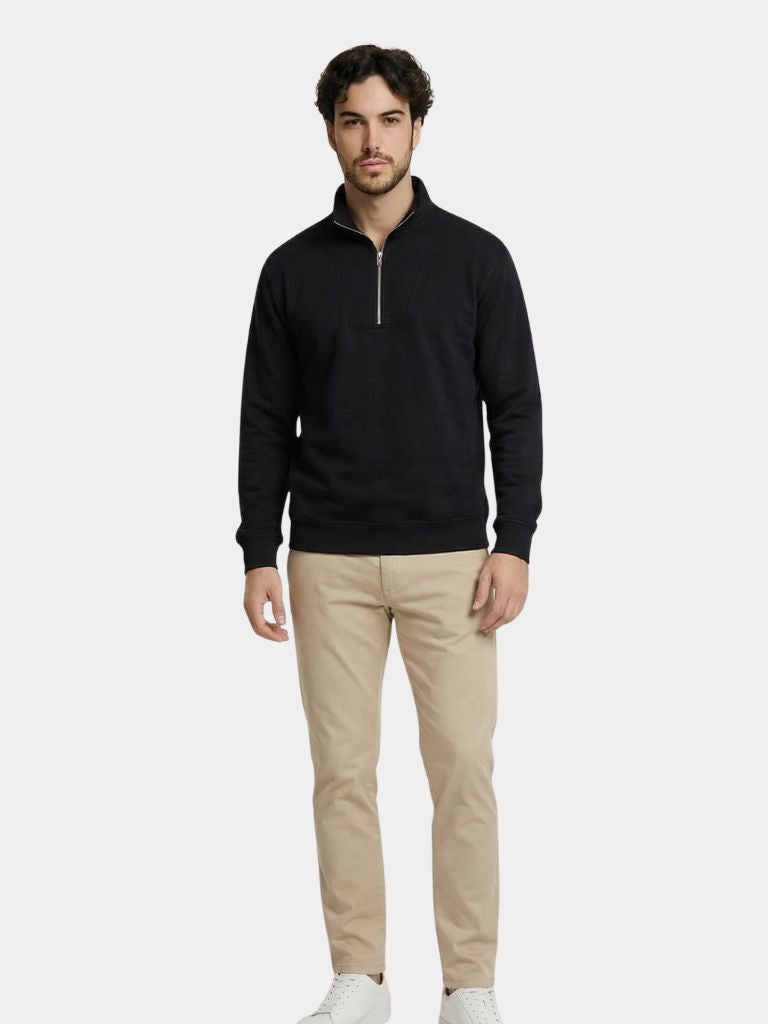 Zip Black Lapel Sports Sweatshirt - Verocci Essentials