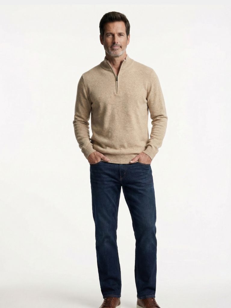 Merino Half Zip Sweater - Verocci Essentials