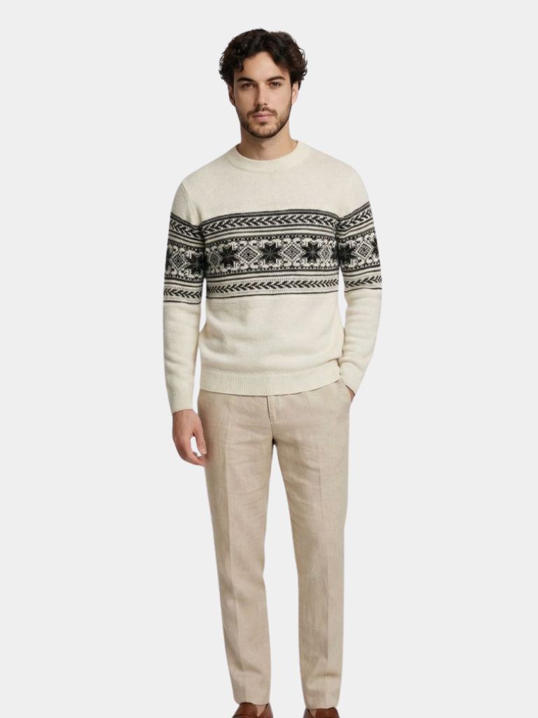 100% Wool Fair Isle Pullover Sweater Jumper - Verocci Essentials