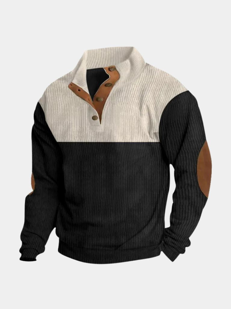 High Collar Corduroy Retro Pullover - Verocci Essentials