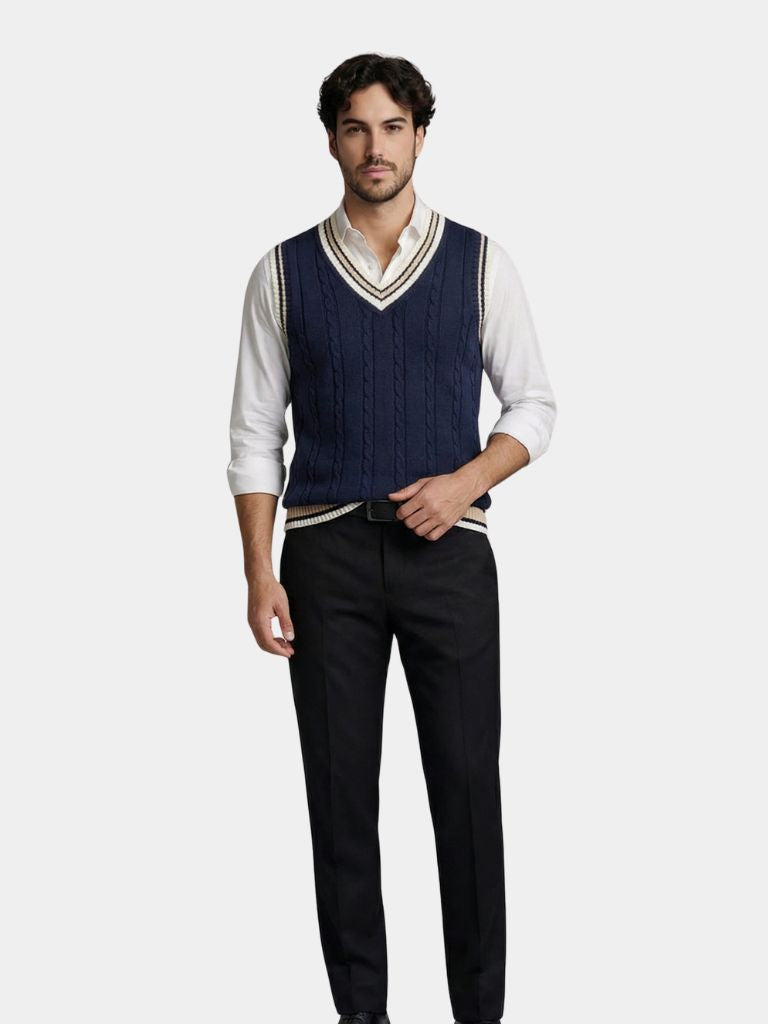 V Neck Elegant Knit Vest - Verocci Essentials