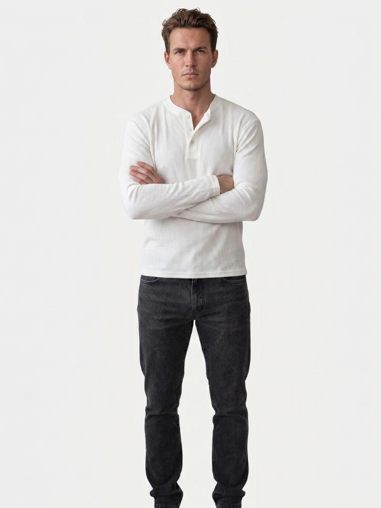 Latitude Ribbed Henley - Verocci Essentials