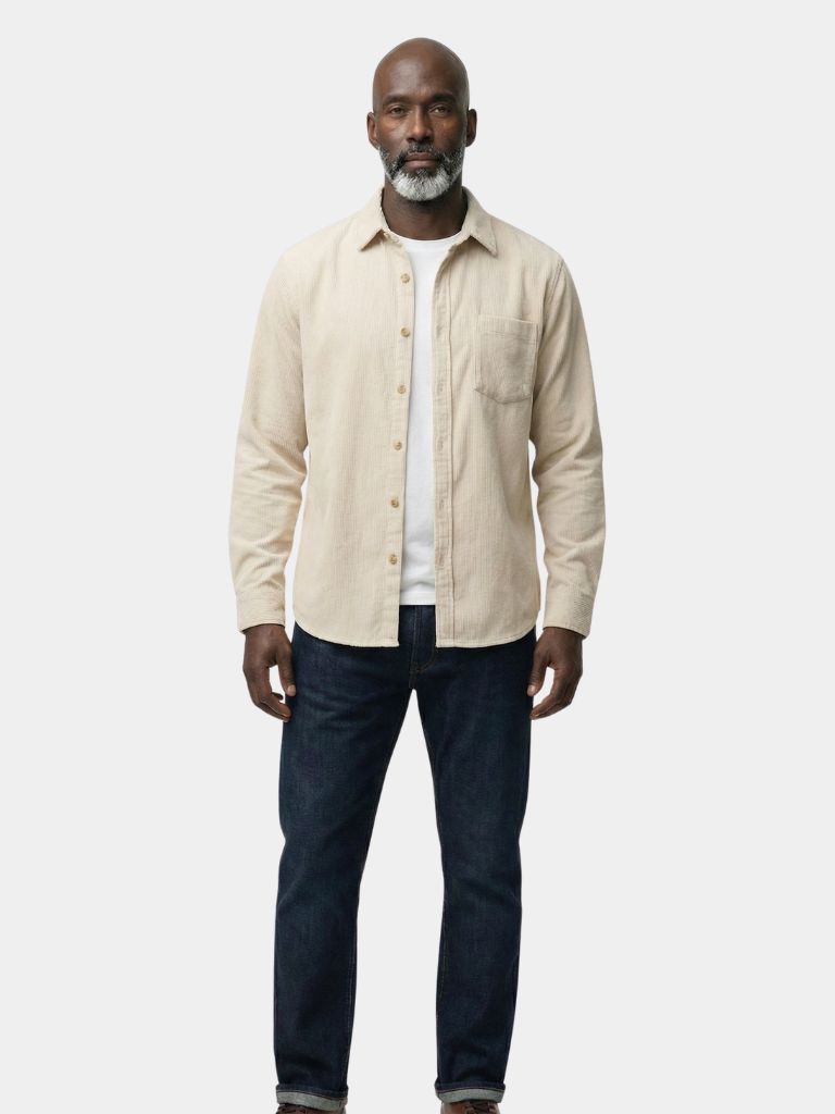 Casual Solid Corduroy Shirt - Verocci Essentials