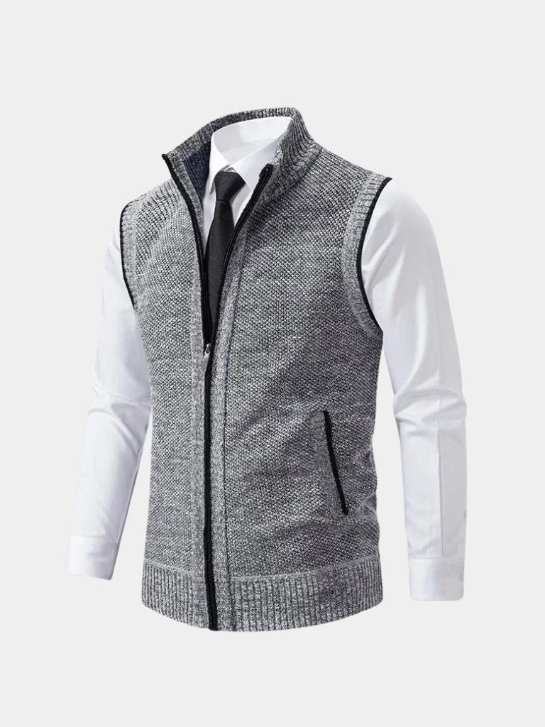 Elegant Full-Zip Sweater Vest - Verocci Essentials