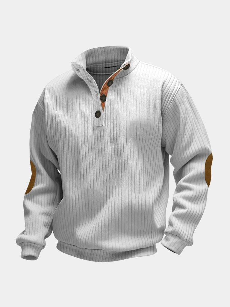 Refined High Collar Henley Sweater - Verocci Essentials