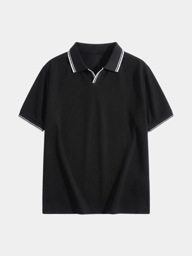 Timeless Black V-Neck Polo - Verocci Essentials