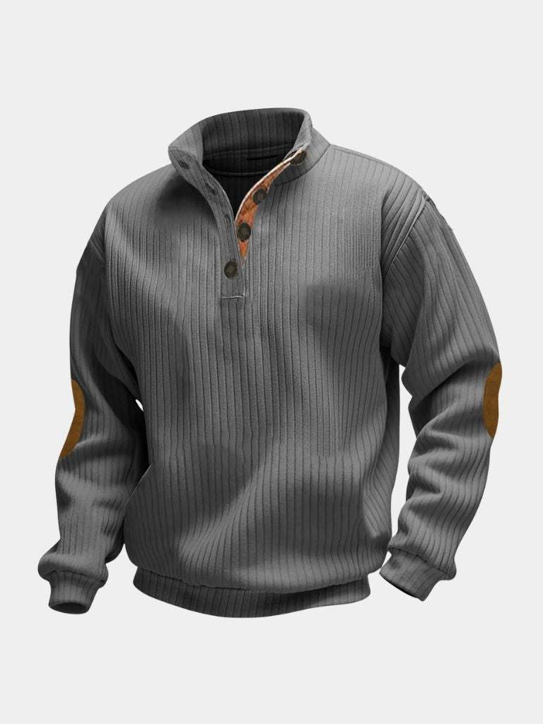 Refined High Collar Henley Sweater - Verocci Essentials