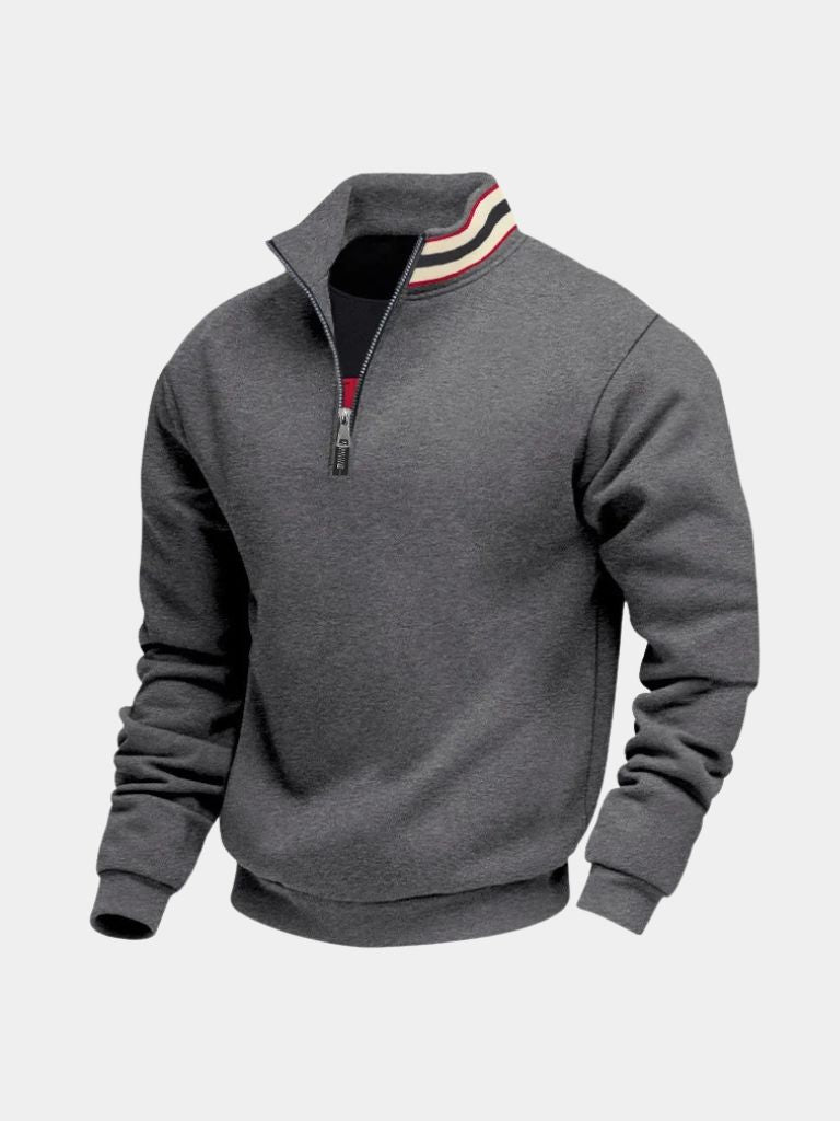 Regent Striped High Collar Pullover - Verocci Essentials