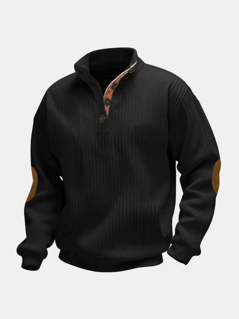 Refined High Collar Henley Sweater - Verocci Essentials