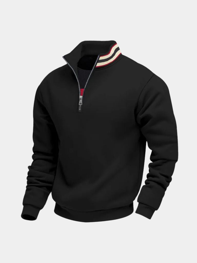 Regent Striped High Collar Pullover - Verocci Essentials