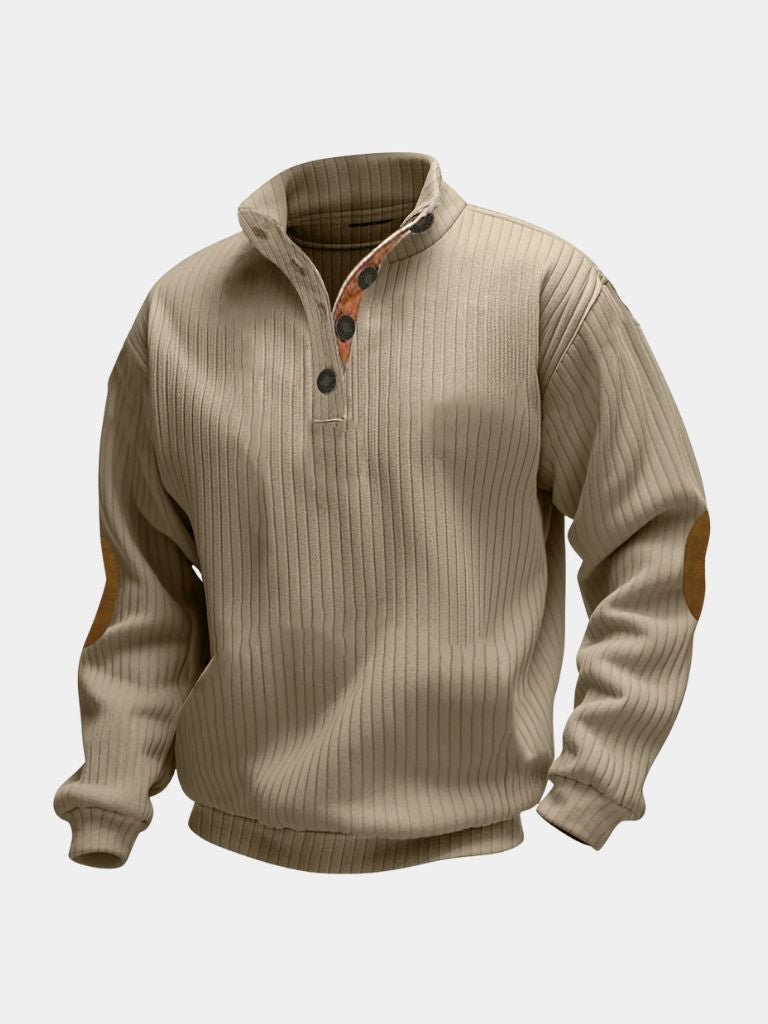 Refined High Collar Henley Sweater - Verocci Essentials