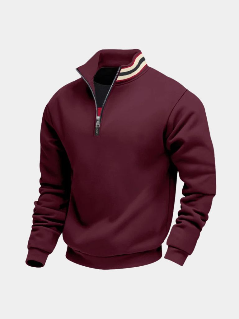 Regent Striped High Collar Pullover - Verocci Essentials