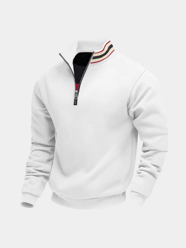 Regent Striped High Collar Pullover - Verocci Essentials