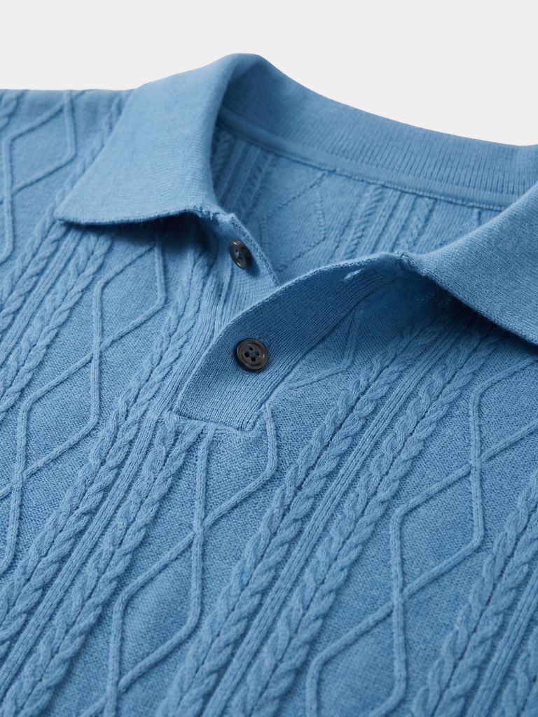 Imperial Diamond Knit Polo Shirt - Verocci Essentials