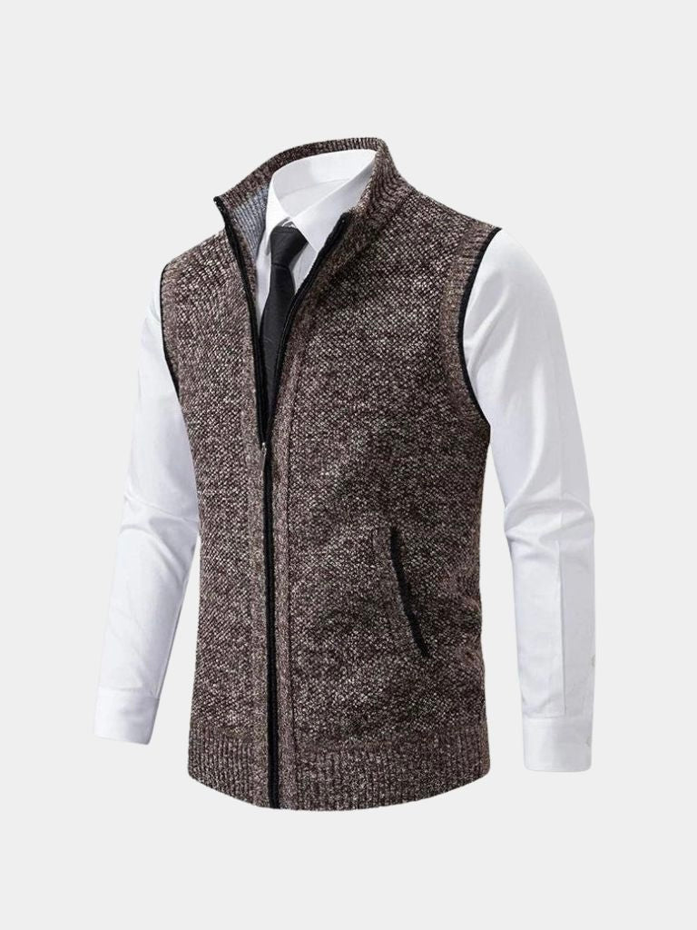 Elegant Full-Zip Sweater Vest - Verocci Essentials