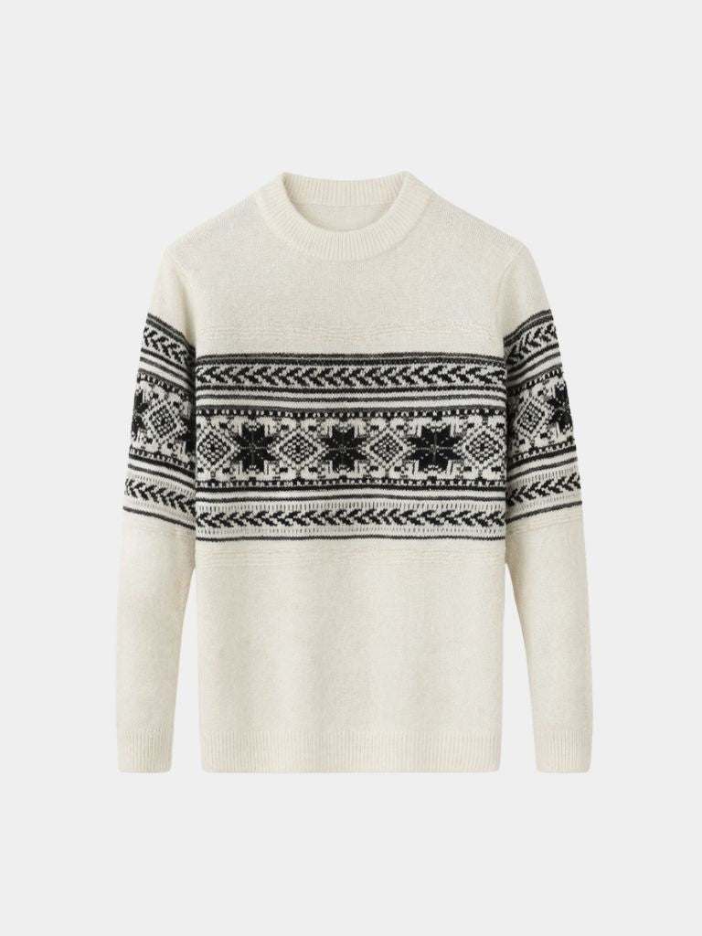 100% Wool Fair Isle Pullover Sweater Jumper - Verocci Essentials